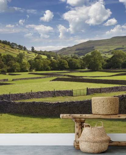 tilpassbart tapetmaleri på landet kaldet Rural Yorkshire til plejehjem og virksomheder