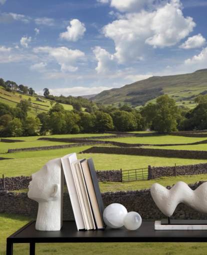 mural de papel pintado personalizable de campo llamado Rural Yorkshire para residencias de ancianos y negocios