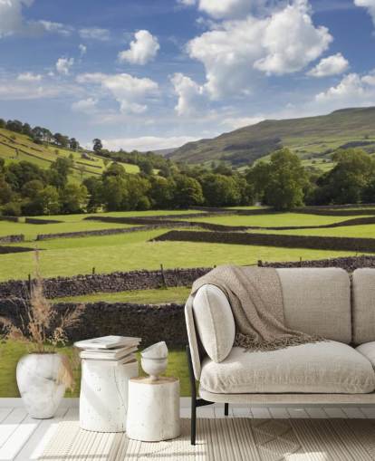 mural de papel pintado personalizable de campo llamado Rural Yorkshire para residencias de ancianos y negocios