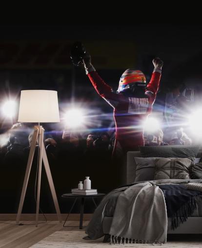 papier peint mural noir, blanc et rouge f1 appelé Fernando Alonso Korea Victory 2010