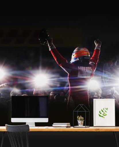 svart, vit och röd f1 tapet väggmålning som heter Fernando Alonso Korea Victory 2010 svart, vit och röd f1 tapet väggmålning som heter Fernando Alonso Korea Victory 2010