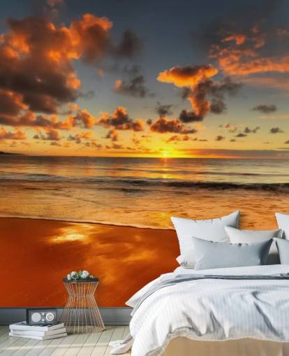 papel pintado naranja playa y puesta de sol papel pintado naranja playa y puesta de sol