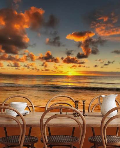 papier peint plage et coucher de soleil orange papier peint plage et coucher de soleil orange