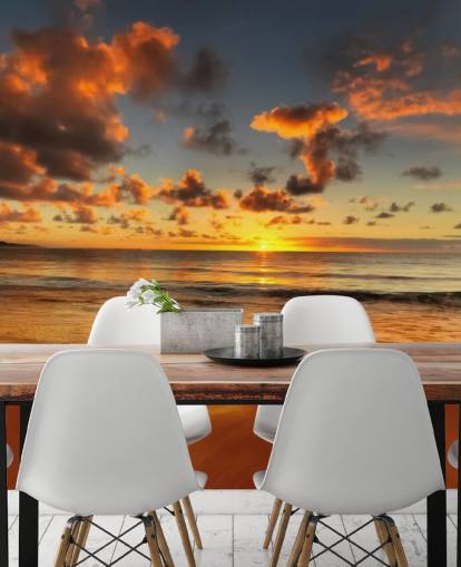 orange Strand und Sonnenuntergang Tapete orange Strand und Sonnenuntergang Tapete