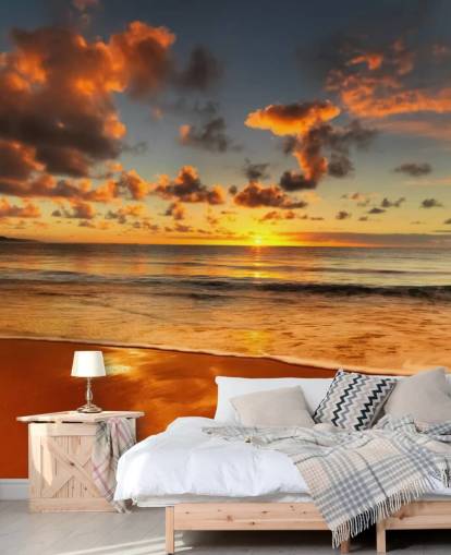 carta da parati arancione spiaggia e tramonto carta da parati arancione spiaggia e tramonto