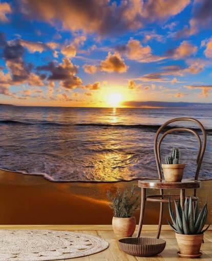 Calm Sunset Beach Wall Mural Calm Sunset Beach Wall Mural