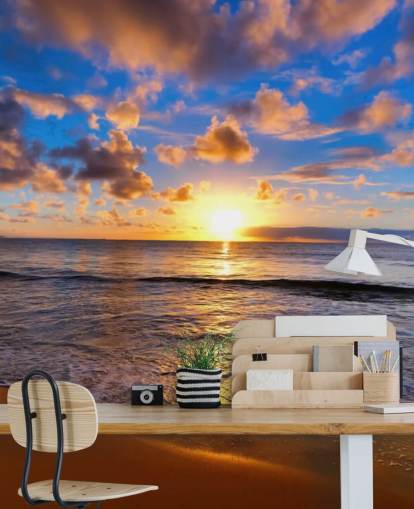 Calm Sunset Beach -seinämaalaus