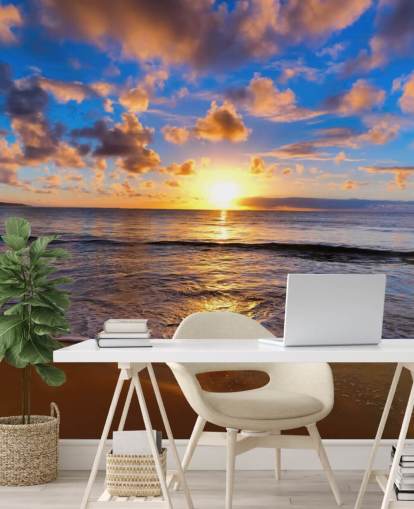 Calm Sunset Beach Muurschildering Calm Sunset Beach Muurschildering