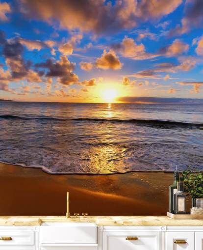 Calm Sunset Beach Wall Mural Calm Sunset Beach Wall Mural