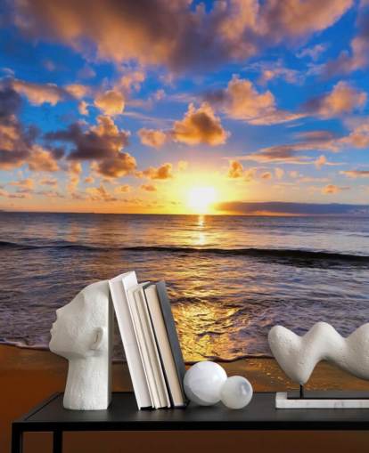 Calm Sunset Beach Muurschildering