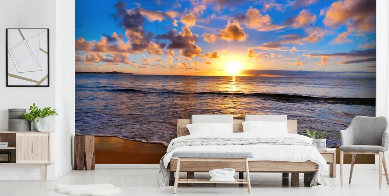 Mural de pared Playa tranquila al atardecer