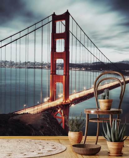 punainen kultainen portti silta san francisco tapetti