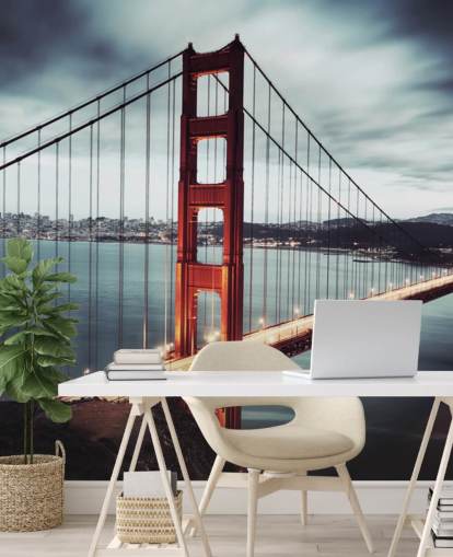 rød gylden gate bro san francisco tapet