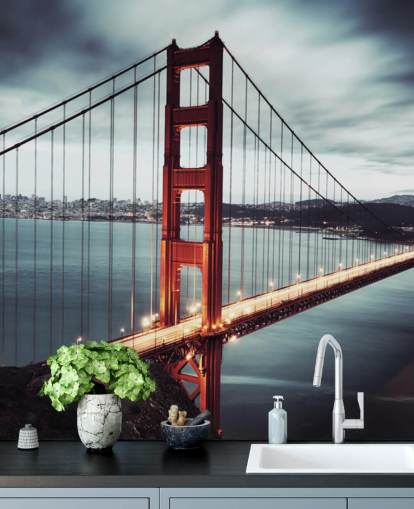 fondo de pantalla de puente dorado rojo san francisco