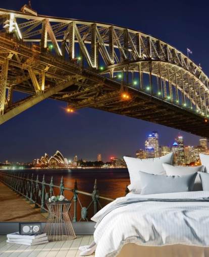 sydney bridge at night wallpaper