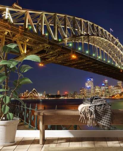 fondo de pantalla de sydney bridge at night