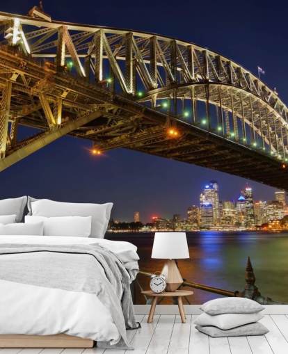 carta da parati sydney bridge di notte