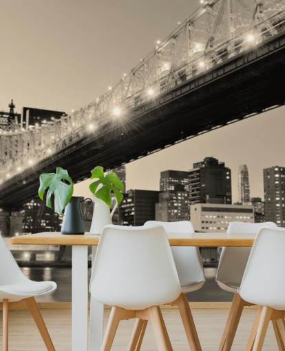 papel de parede preto e branco da cidade de nova york