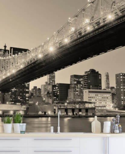 papel pintado blanco y negro de la ciudad de nueva york