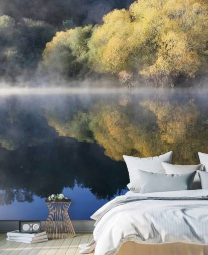 fondo de pantalla calma misty lake