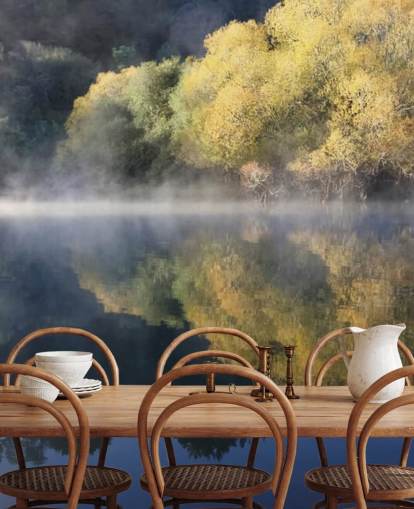 carta da parati calma misty lake