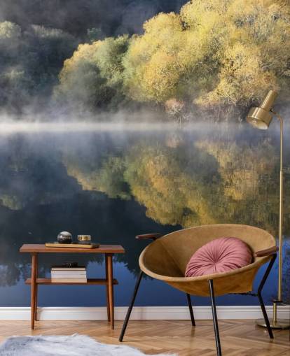 fondo de pantalla calma misty lake