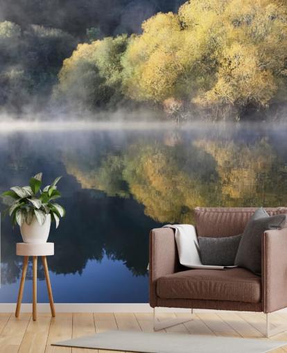 fondo de pantalla calma misty lake