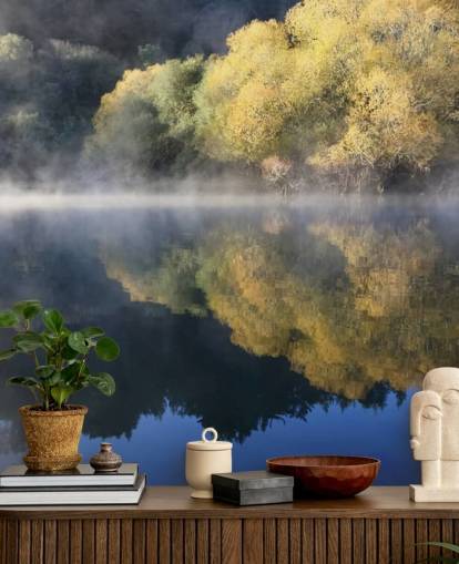 fondo de pantalla calma misty lake