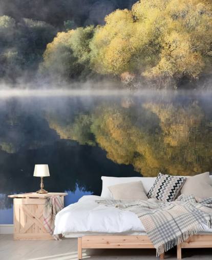 calm misty lake wallpaper