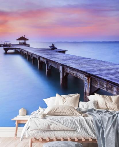 Jetty and Large Lake Wallpaper