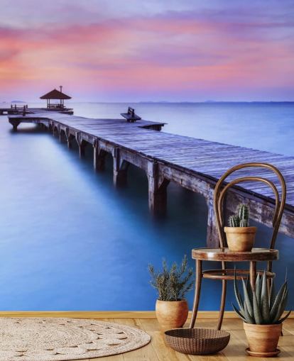 Jetty and Large Lake Wallpaper