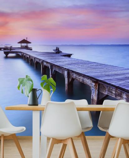 Papel pintado Embarcadero y lago grande Papel pintado Embarcadero y lago grande