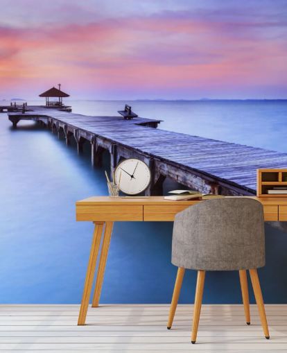 Jetty and Large Lake Wallpaper