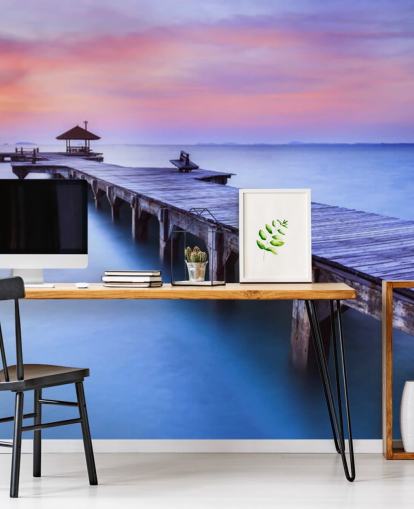 Jetty and Large Lake Wallpaper