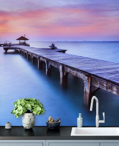 Jetty and Large Lake Wallpaper Jetty and Large Lake Wallpaper