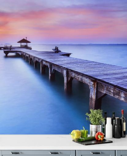 Jetty and Large Lake Wallpaper