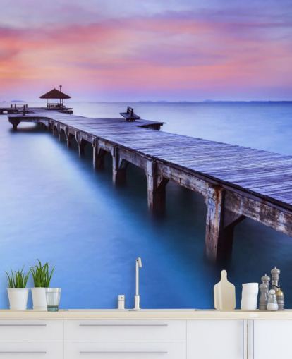 Jetty and Large Lake Wallpaper