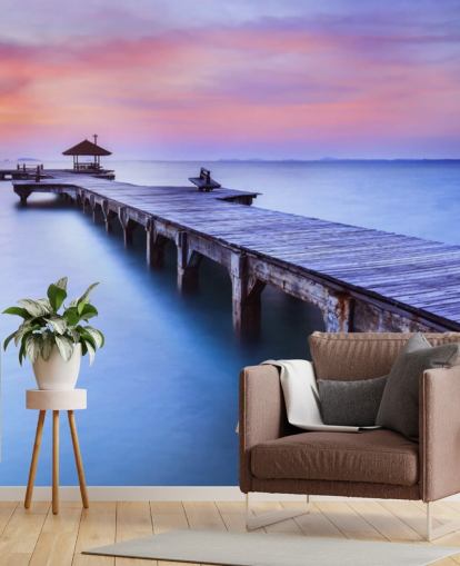 Jetty and Large Lake Wallpaper