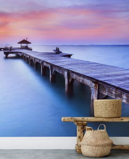 Jetty and Large Lake Wallpaper