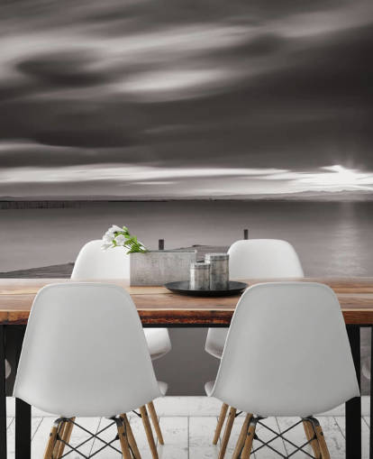 Black and White Jetty and Lake Wallpaper Black and White Jetty and Lake Wallpaper