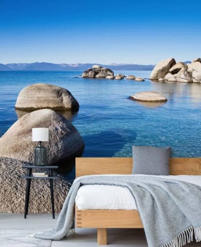 Fondo de pantalla de lago azul claro