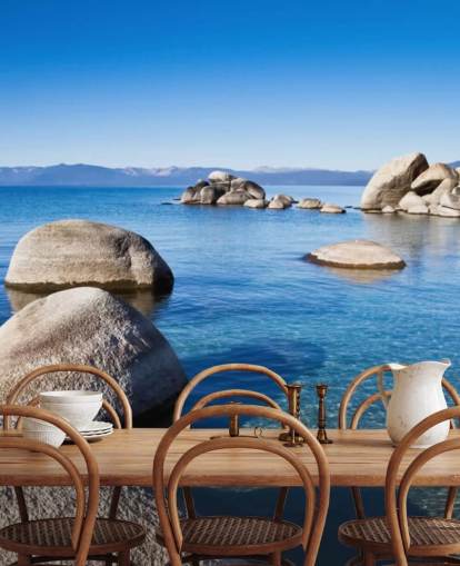 Fondo de pantalla de lago azul claro