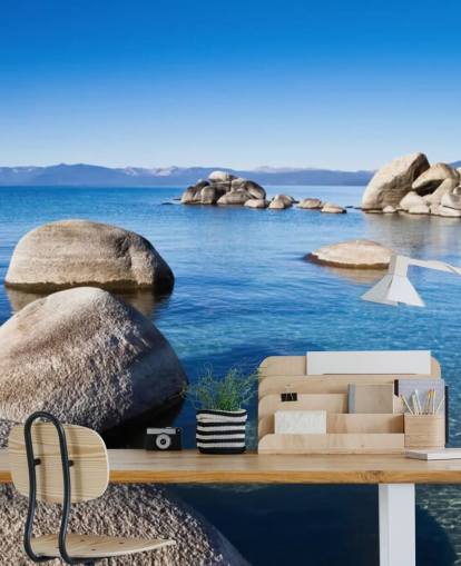 Blå Clear Lake Bakgrunn Blå Clear Lake Bakgrunn