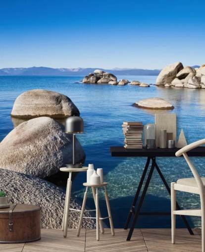 Blå Clear Lake Bakgrunn