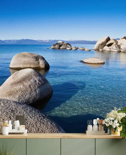 Fondo de pantalla de lago azul claro