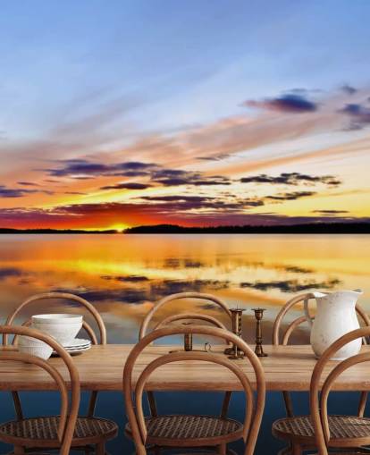 Decorazione murale con oceano al tramonto