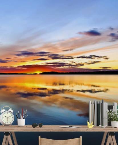 Mural Sunset Ocean Wall