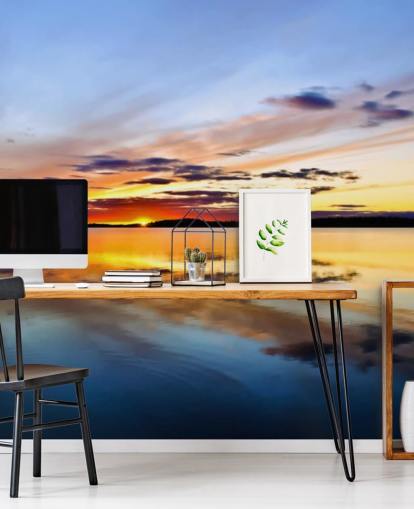 Mural Sunset Ocean Wall