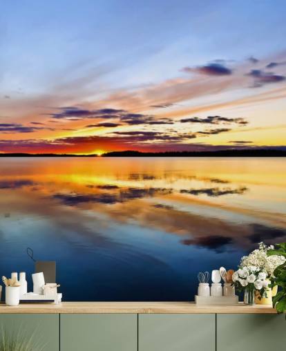 Decorazione murale con oceano al tramonto