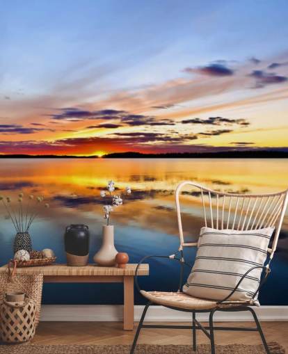 Decorazione murale con oceano al tramonto